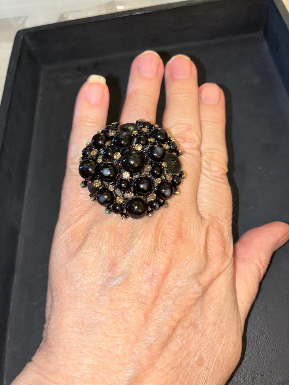 Black Cluster Statement Ring Designed To Make an Impact